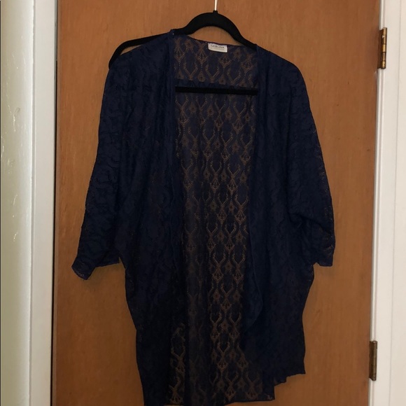 Navy blue kimono/ swim cover up - Picture 2 of 4